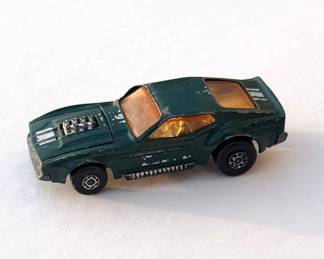 Vintage Matchbox Superfast No. 44 Green Ford Mustang Boss 302 - Hood Works!