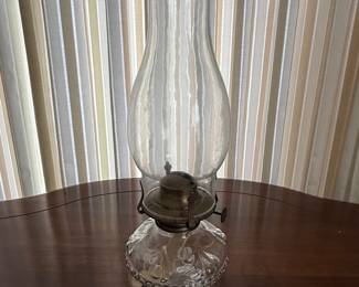 Vintage Lamplight Farms Clear Glass Hobnail Oil Lamp
