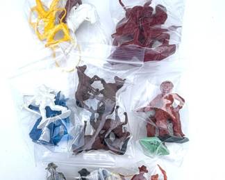 Vintage Plastic Western Cavalry Horse Lot - Mixed Poses, Riders, and Accessories