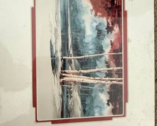 Birch Trees Landscape Watercolor