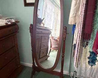 Vintage Oval Cheval Floor Mirror