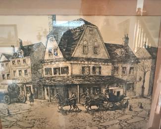 E.T. Scrowcroft "London Coffee House" Etching Print