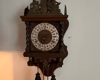 Vintage Dutch Zaanse Wall Clock with Ornate Metalwork