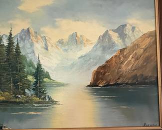 Mountain Landscape Oil Painting by Basman
