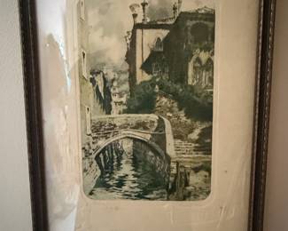 Rudolf Voit Venetian Canal Etching