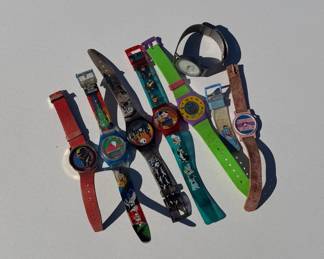 Assorted Vintage Swatch Character Watch Lot - Not working, fair/poor condition
