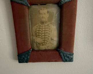 Victorian Military Portrait Frame with Photograph