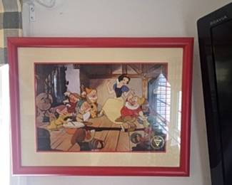 Vintage 1994 Disney Store Exclusive Snow White and the Seven Dwarfs Commemorative Lithograph Print