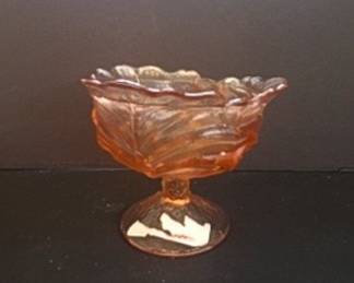 Pink Depression Glass Footed Compote Dish