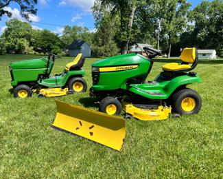 John Deere X300-Series Riding Lawn Mower and John Deere 15HP Vintage Riding Lawn Mower