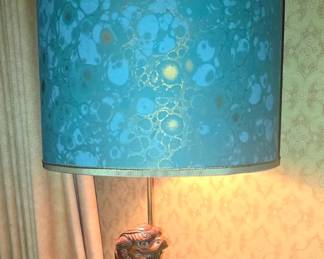 Wood foo dog lamp
