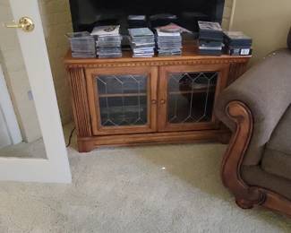 Tv and Entertainment Center with leaded glass