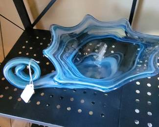 Hand blown glass cornucopia