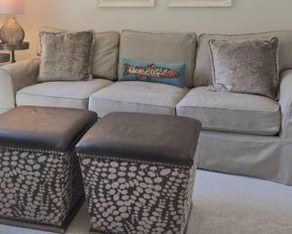 ARHAUS SLIPCOVER DOWNCUSHION SOFA AND OTTOMANS