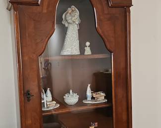 Vintage Walnut Secretary Desk with Display Cabinet