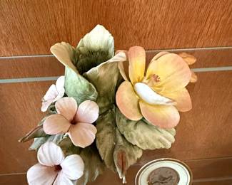 Bernasconi Capodimonte Porcelain Floral Candle Holder