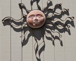 Wrought Iron Sun Face Wall Decor