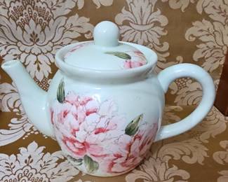 Sage Peony Teapot