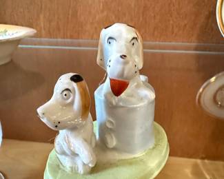 Vintage Ceramic Dog Salt and Pepper Shakers - Made in Japan