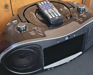 Black Naxa NDL-287 7-inch Bluetooth DVD Boombox with TV and Remote