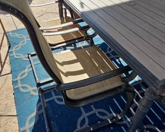 7-Piece Metal Patio Dining Set with Textilene Chairs
