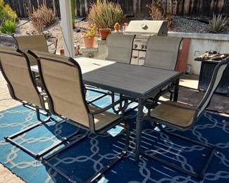 7-Piece Metal Patio Dining Set with Textilene Chairs