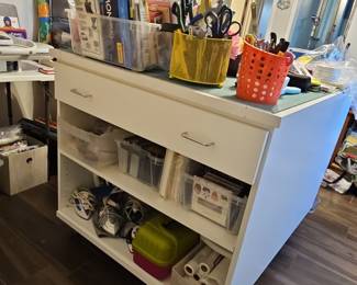 Craft Storage Cart with Drawers and Shelves
