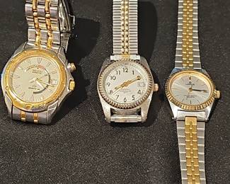 Lot of Three Two-Tone Wristwatches (Seiko Kinetic, Unbranded Quartz, Lorus Quartz)