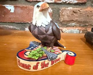 Jim Shore Heartwood Creek "Home of the Brave" Mini Patriotic Eagle Figurine 4037682
