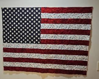 Handmade American Flag Quilt