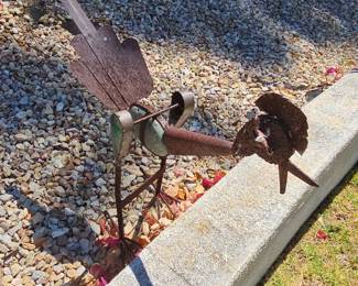 Scrap Metal Bird Garden Sculpture