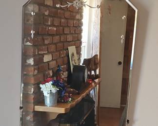Art Deco Beveled Etched Mirror