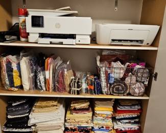 Assorted Quilting Fabrics and Craft Supplies