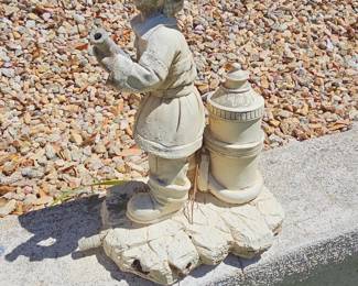 Boy with Hose and Hydrant Garden Statue