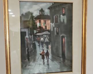 Oil Painting by De Meis, Street Scene