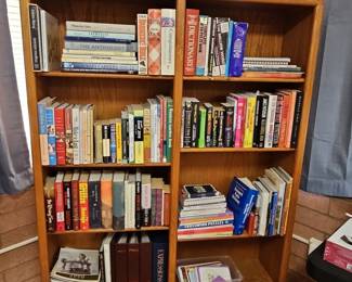 Wooden Bookshelf with Assorted Books