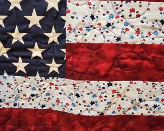 Handmade American Flag Quilt