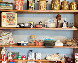 Tins, Baseball and 1960s and other vintage memorabilia