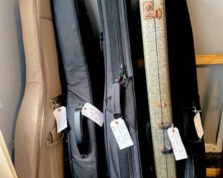 Guitars with cases and gig bags