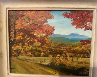 Original oil painting - Vermont landscape by M. Derick