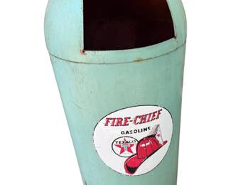 ORIGINAL TEXACO FIRE CHIEF METAL GARAGE CAN $300