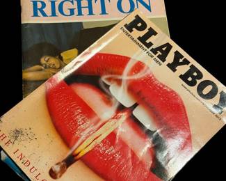 Vintage Right On and Playboy Magazine 