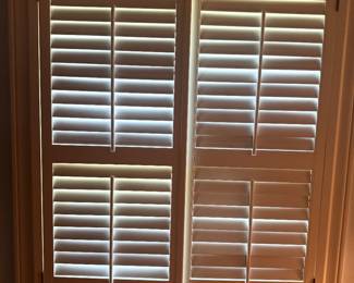 All plantation shutters throughout home.  Have your measurements 
