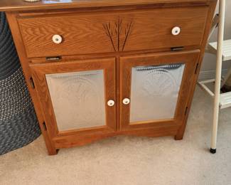 Farmhouse oak cabinet 32x18x35 $95