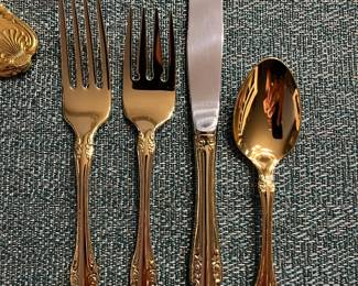 Vintage, unused and beautiful! This General Mills collection of Gold Plated Flatware is simply beautiful! Think of the table you could set with these!