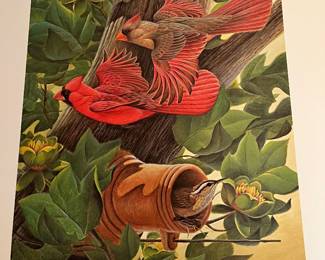 John A. Ruthven...Cardinals & wren...signed & numbered & beautiful!