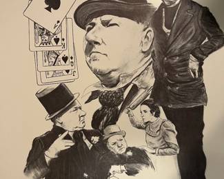 W.C. Fields black & white sketch...Incredible piece of history! This has never been framed...in perfect condition!