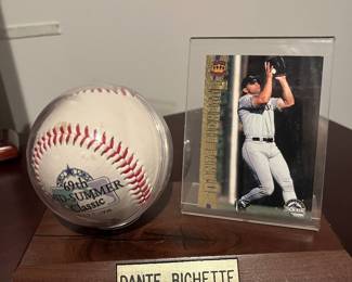 Take me out to the ballgame! Dante Bichette , ball & Ultra gold Medallion card set...