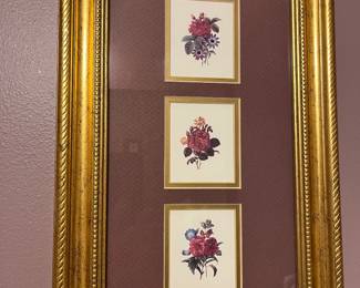 Botanicals in gold frames..so pretty...two coordinating ones