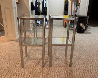 Quintessential Mid-Cen Perfection! Chrome & glass stacking tables...BEAUTIFUL !
